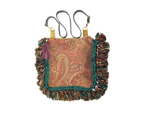 Vishnu Horse Kalaga Embroidery Gypsy Fringe Bag back view