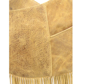 Western Fringe Leather Crossbody close-up view