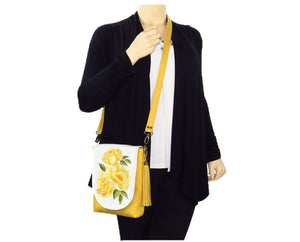 Yellow Roses Bouquet Cross Body Bag model view