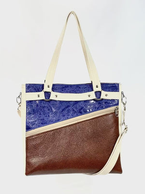 Christine Tote Blue and Brown