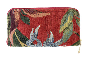 Red Orchid Chenille Tapestry Wallet